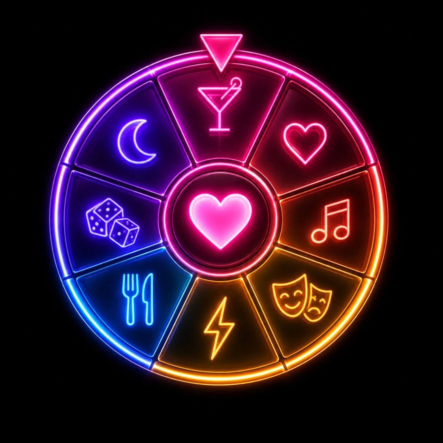 Neon date wheel