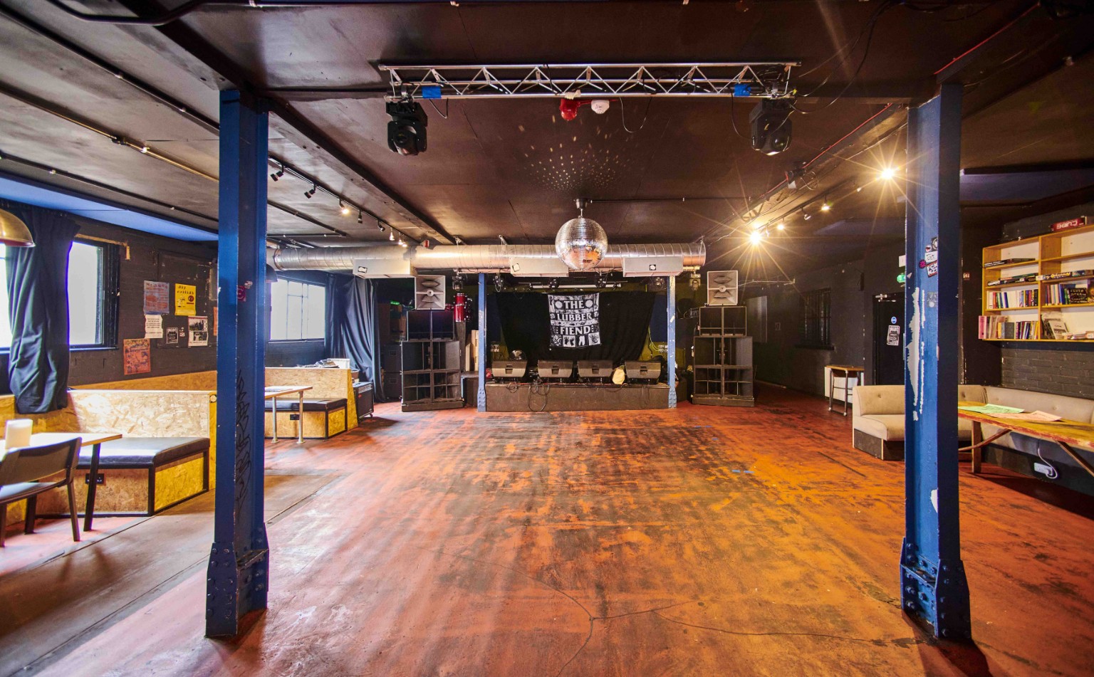 Wide view of the Lubber Fiend event room
